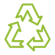 Símbolo universal de reciclagem verde em contorno, representando sustentabilidade e economia circular.